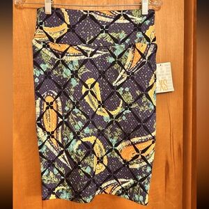 Women’s LuLaRoe Cassie Skirt Unique Texture Purple Paisley Size XS NWT